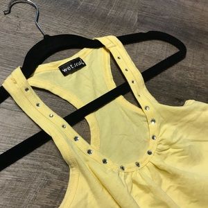 Racerback Tank with Rhinestone Accented Neckline